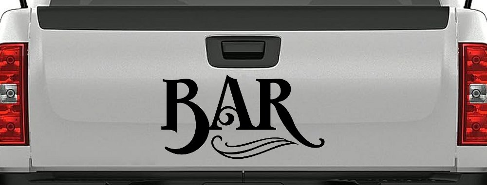 Bar Window Lettering Business Car or Truck Window Decal Sticker (Black)
