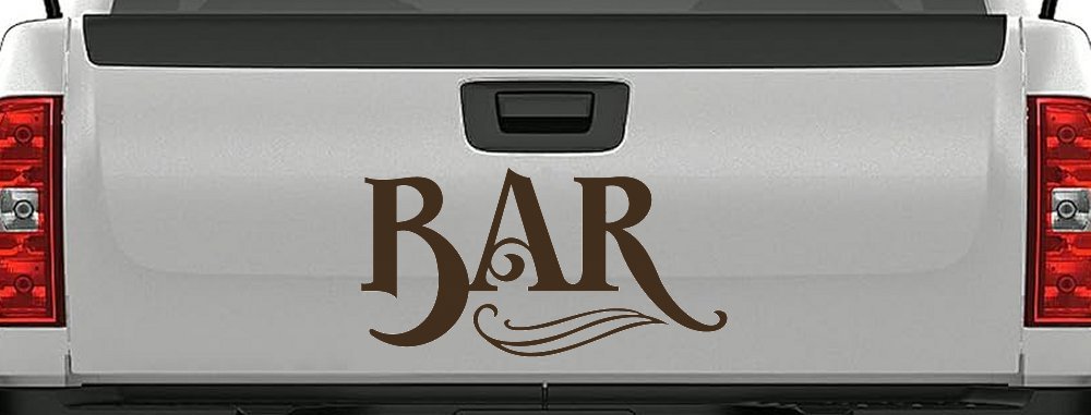 Bar Window Lettering Business Car or Truck Window Decal Sticker (Brown)