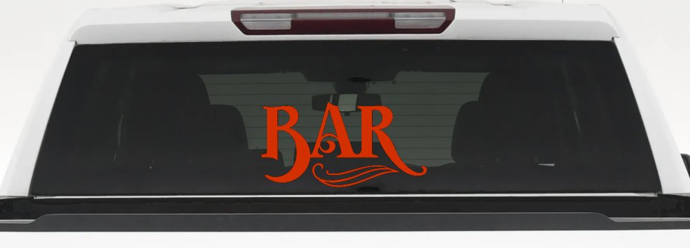 Bar Window Lettering Business Car or Truck Window Decal Sticker (Orange Red)