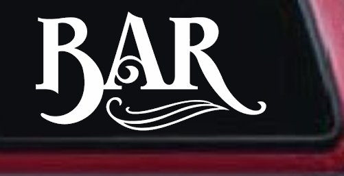 Bar Window Lettering Business Car or Truck Window Decal Sticker (White)