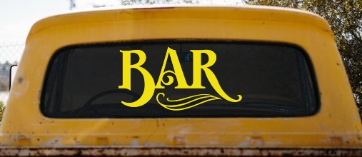 Bar Window Lettering Business Car or Truck Window Decal Sticker