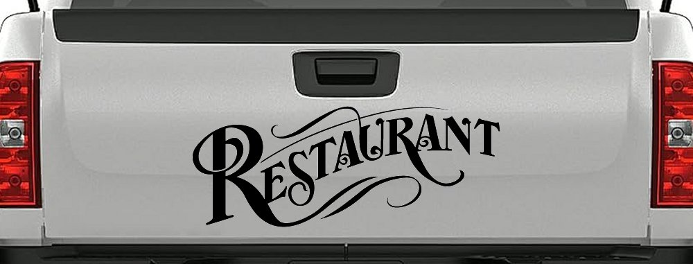 Restaurant Window Lettering Business Car or Truck Window Decal Sticker (Black)