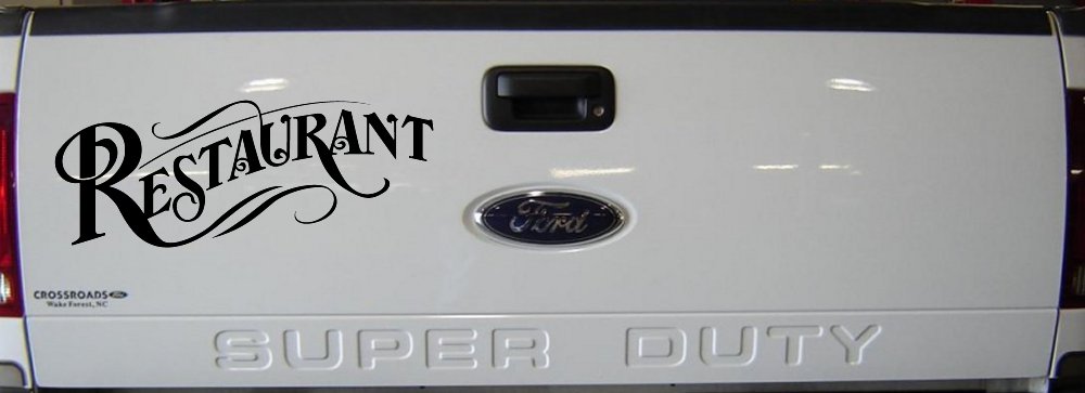 Restaurant Window Lettering Business Car or Truck Window Decal Sticker (Black)