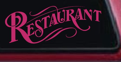Restaurant Window Lettering Business Car or Truck Window Decal Sticker