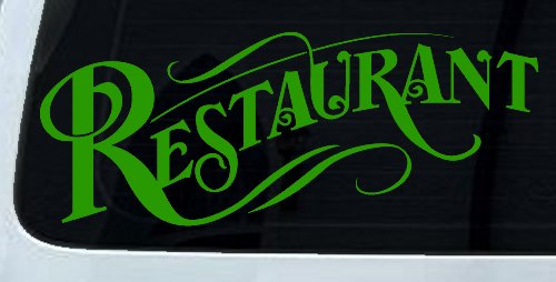 Restaurant Window Lettering Business Car or Truck Window Decal Sticker (Lime)