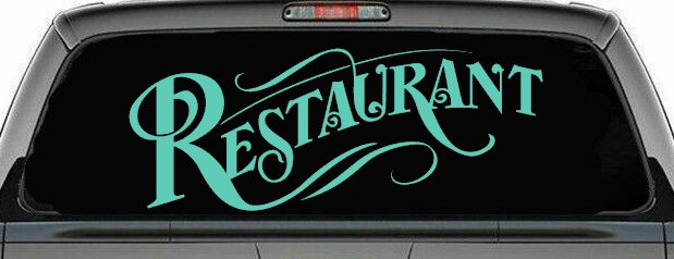 Restaurant Window Lettering Business Car or Truck Window Decal Sticker (Mint)
