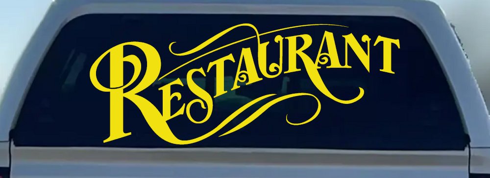 Restaurant Window Lettering Business Car or Truck Window Decal Sticker