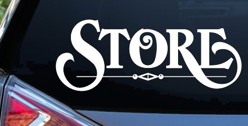 Store Window Lettering Sign Business Car or Truck Window Decal Sticker (White)