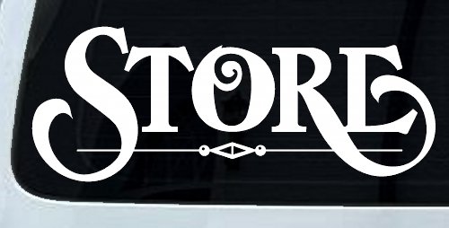 Store Window Lettering Sign Business Car or Truck Window Decal Sticker (White)