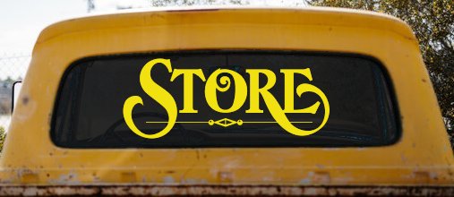 Store Window Lettering Sign Business Car or Truck Window Decal Sticker (Yellow)