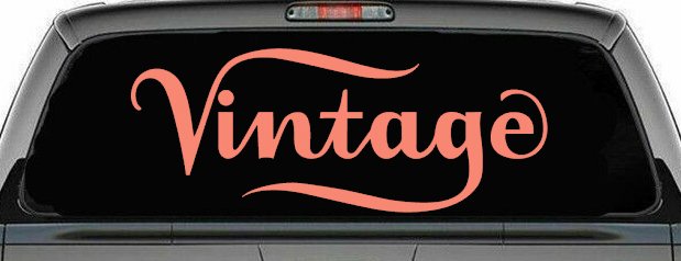 Vintage Store Window Lettering Business Car or Truck Window Decal Sticker (Coral)