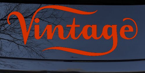 Vintage Store Window Lettering Business Car or Truck Window Decal Sticker (Orange Red)