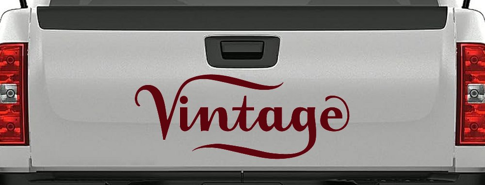 Vintage Store Window Lettering Business Car or Truck Window Decal Sticker (Purple Red)