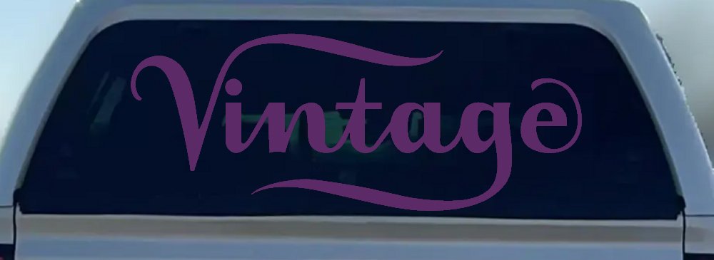 Vintage Store Window Lettering Business Car or Truck Window Decal Sticker (Violet)