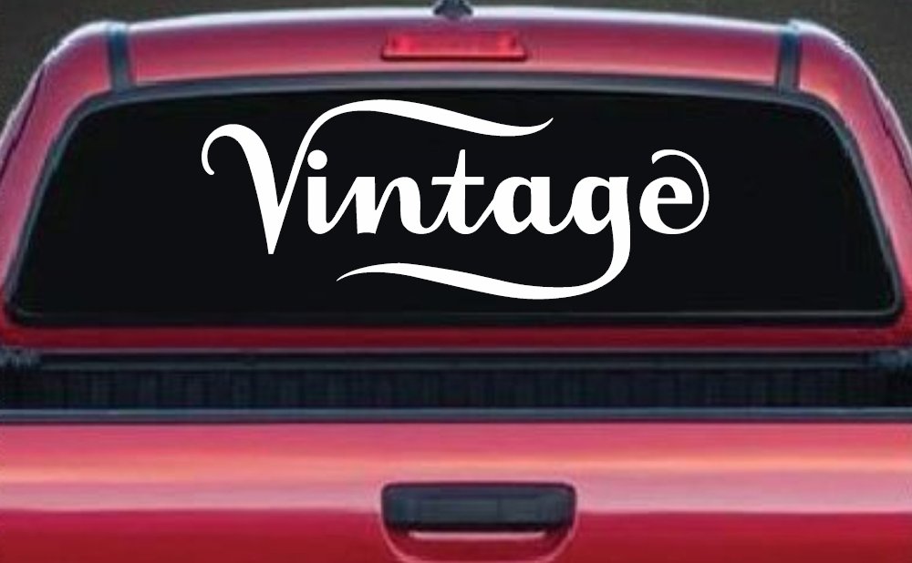 Vintage Store Window Lettering Business Car or Truck Window Decal Sticker (White)