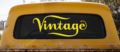 Vintage Store Window Lettering Business Car or Truck Window Decal Sticker (Yellow)