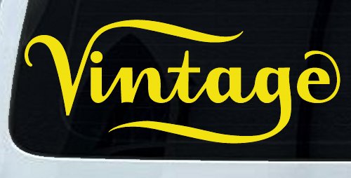 Vintage Store Window Lettering Business Car or Truck Window Decal Sticker (Yellow)