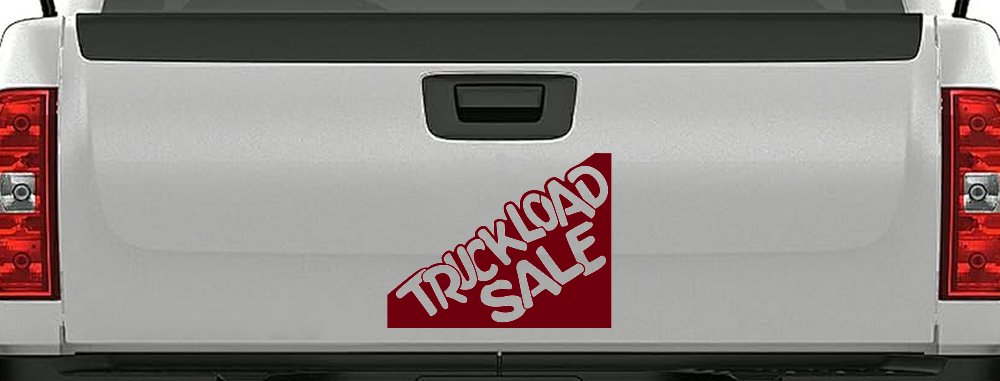 Truckload Sale Store Window Lettering Business Car or Truck Window Decal Sticker (Burgundy)