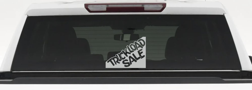 Truckload Sale Store Window Lettering Business Car or Truck Window Decal Sticker (Light Gray)