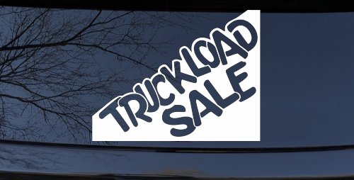 Truckload Sale Window Decal - Business Car & Store Vinyl Sticker (White)