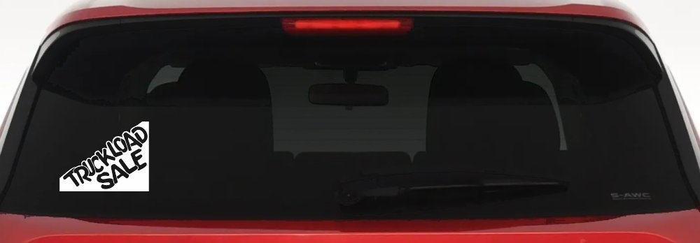Truckload Sale Window Decal - Business Car & Store Vinyl Sticker (White)