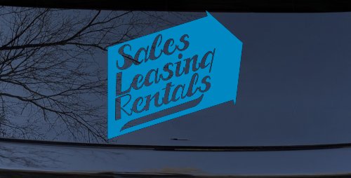 Sales Leasing Rentals Store Window Lettering Business Car or Truck Window Decal Sticker