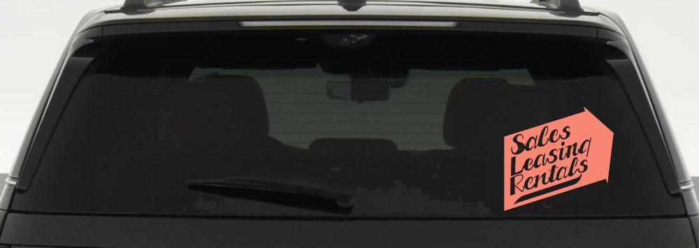 Sales Leasing Rentals Store Window Lettering Business Car or Truck Window Decal Sticker