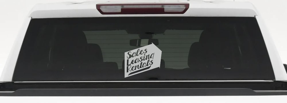 Sales Leasing Rentals Store Window Lettering Business Car or Truck Window Decal Sticker (Light Gray)