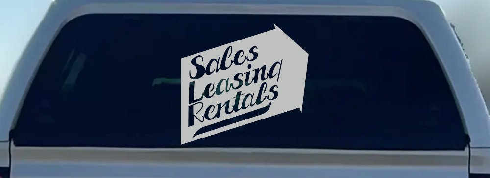 Sales Leasing Rentals Store Window Lettering Business Car or Truck Window Decal Sticker (Light Gray)