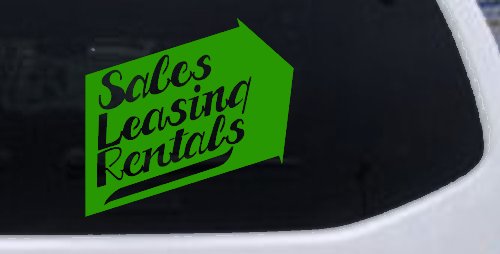 Sales Leasing Rentals Store Window Lettering Business Car or Truck Window Decal Sticker