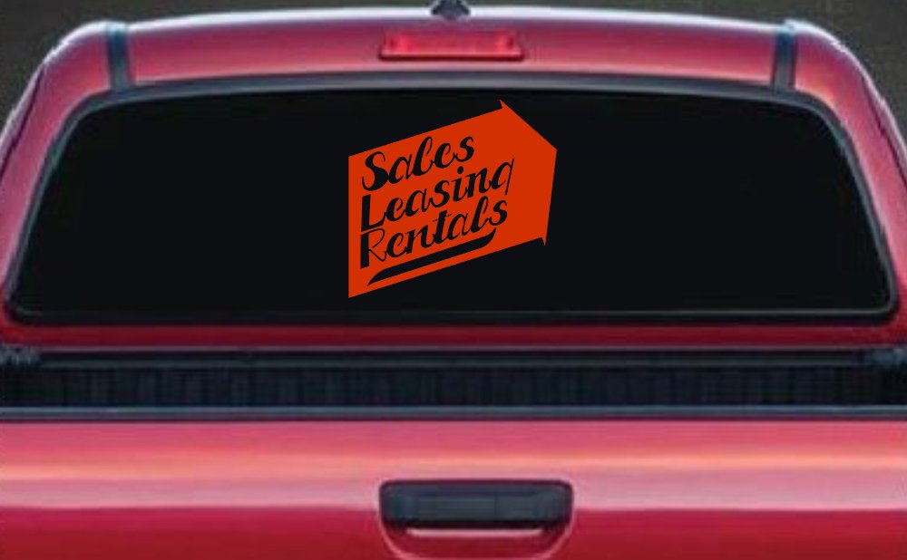 Sales Leasing Rentals Store Window Lettering Business Car or Truck Window Decal Sticker