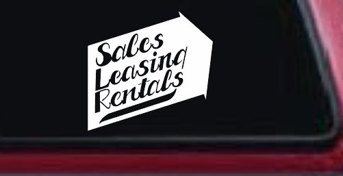 Sales Leasing Rentals Store Window Lettering Business Car or Truck Window Decal Sticker