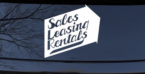 Sales Leasing Rentals Store Window Lettering Business Car or Truck Window Decal Sticker