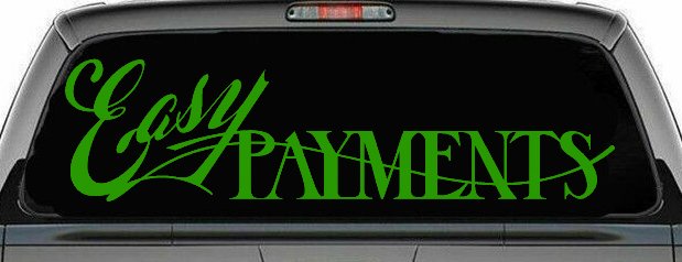 Easy Payments Store Window Lettering Business Car or Truck Window Decal Sticker