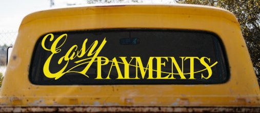 Easy Payments Store Window Lettering Business Car or Truck Window Vinyl Decal Sticker (Yellow)