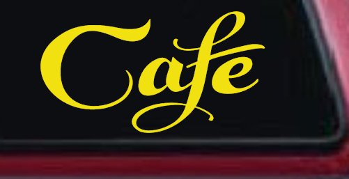 Cafe Window Lettering Sign Business Car or Truck Window Decal Sticker (Yellow)