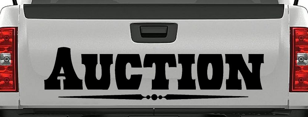 Auction Window Lettering Sign Business Car or Truck Window Decal Sticker (Black)