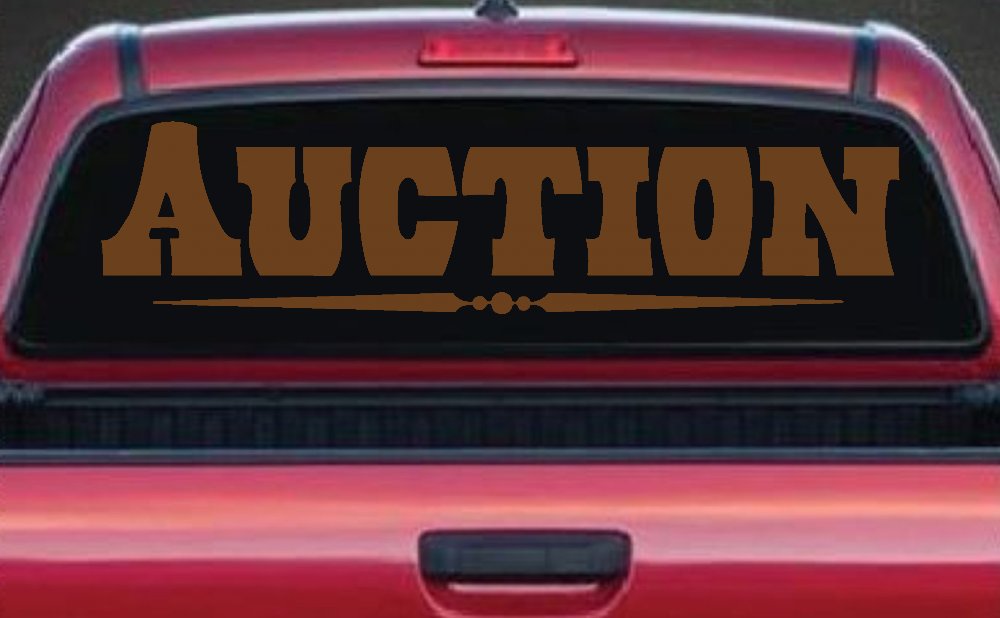 Auction Window Lettering Sign Business Car or Truck Window Decal Sticker (Copper)