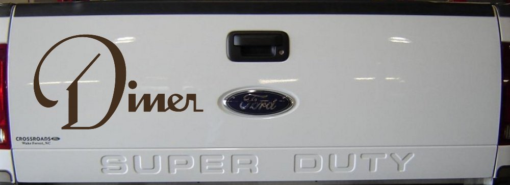 Diner Window Lettering Sign Business Car or Truck Window Decal Sticker (Brown)