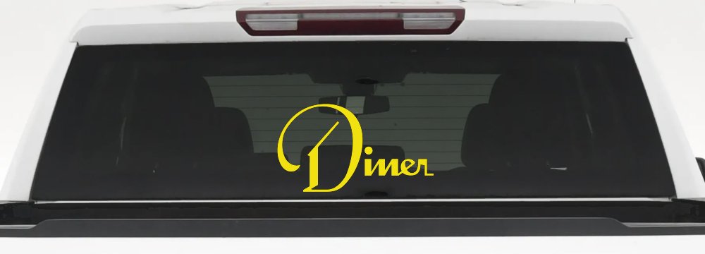 Diner Window Lettering Sign Business Car or Truck Window Decal Sticker