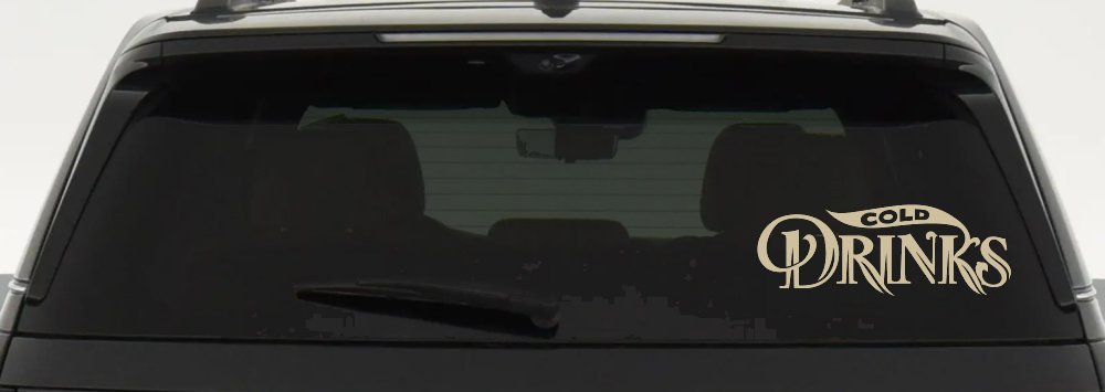 Cold Drinks Store Window Lettering Business Car or Truck Window Decal Sticker