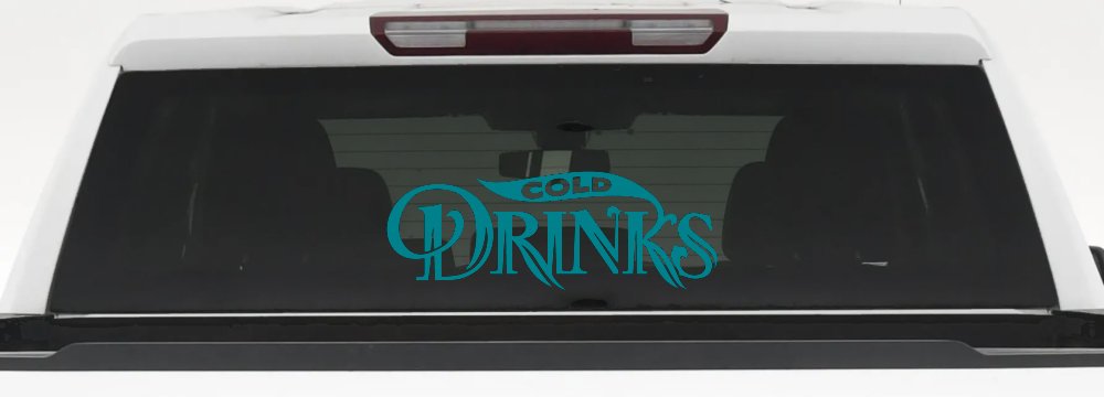 Cold Drinks Store Window Lettering Business Car or Truck Window Decal Sticker