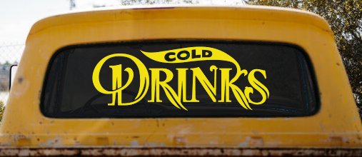 Cold Drinks Store Window Lettering Business Car or Truck Window Decal Sticker