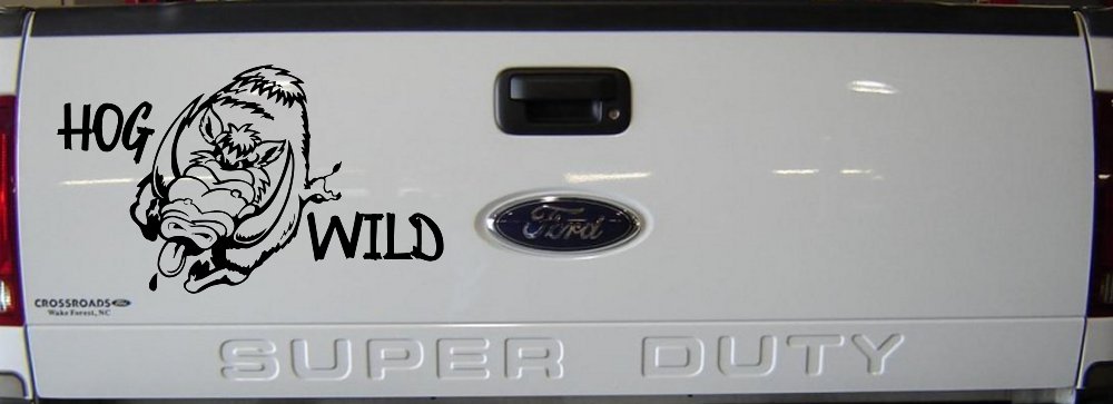 Hog Wild with Wild Boar Hog Hunting Car or Truck Window Decal Sticker