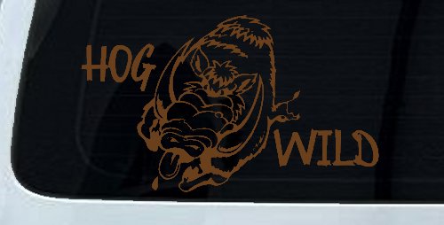 Hog Wild with Wild Boar Hog Hunting Car or Truck Window Decal Sticker