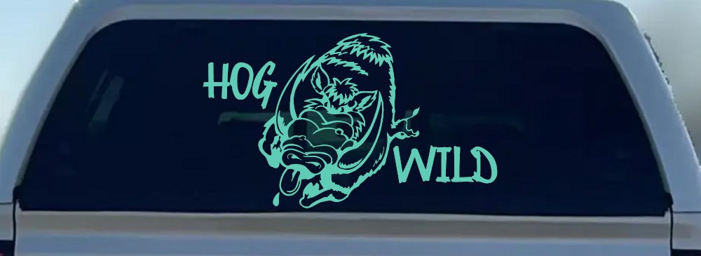Hog Wild with Wild Boar Hog Hunting Car or Truck Window Decal Sticker