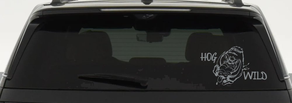 Hog Wild with Wild Boar Hog Hunting Car or Truck Window Decal Sticker
