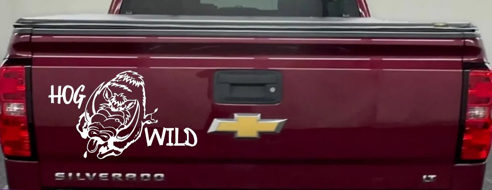 Hog Wild with Wild Boar Hog Hunting Car or Truck Window Decal Sticker