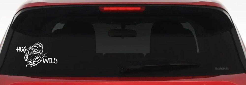 Hog Wild with Wild Boar Hog Hunting Car or Truck Window Decal Sticker