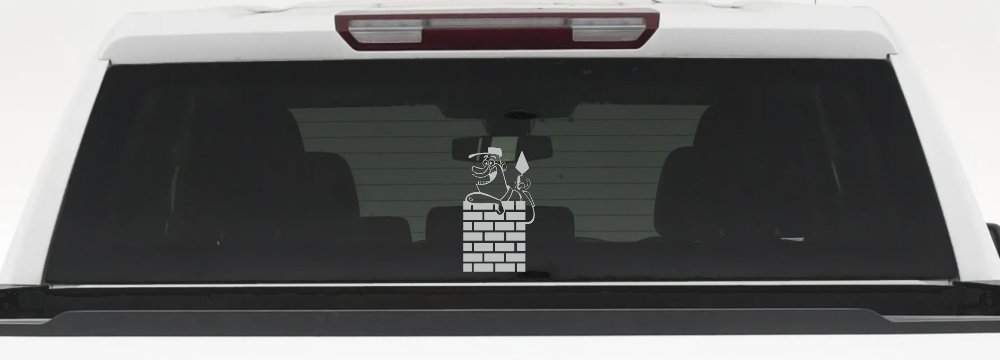 Brick Rock Mason Business Car or Truck Window Decal Sticker (Light Gray)